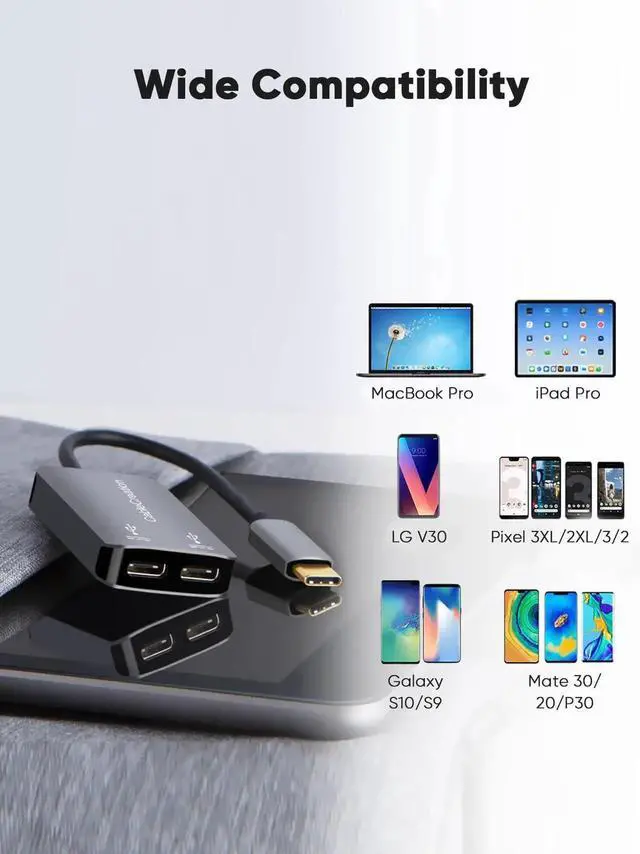 Alt view image 7 of 7 - WRIARICH Grey 2-in-1 USB C Splitter, USB C Audio & PD Fast Charging Dongle Compatible with iPhone 15/16 Series, iPad, MacBook, Galaxy S24/S23/S22+, Pixel 9/8/7+