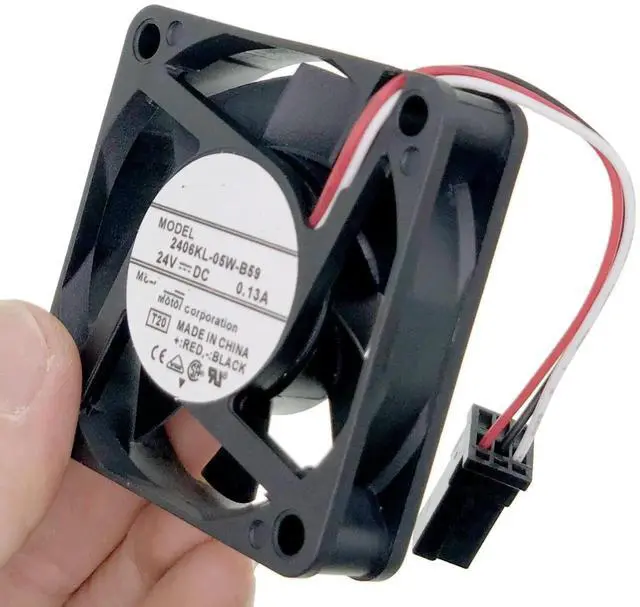 Alt view image 6 of 6 - WRIARICH 60x60x15mm System Cooling Fan for Fanuc 2406KL-05W-B59, DC24V 0.13A 3.12W 4600RPM 3-Wire