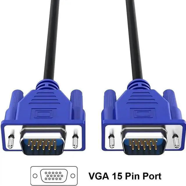 Alt view image 4 of 7 - WRIARICH 5 Pack 5FT Blue VGA Male to Male Cable, HD15 1080P Full HD RGB Video Cord for PC Laptop Monitor TV Projector