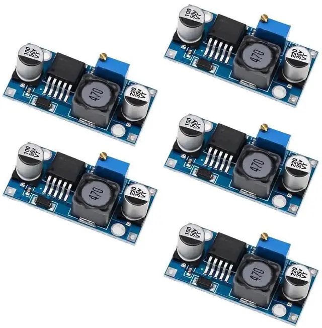 Main image of WRIARICH 5 Pack Adjustable DC-DC Buck Step Down Converter, High Efficiency Voltage Regulator Module, 3A Max, 3V-40V Input 1.5V-35V Output for DIY Electronics