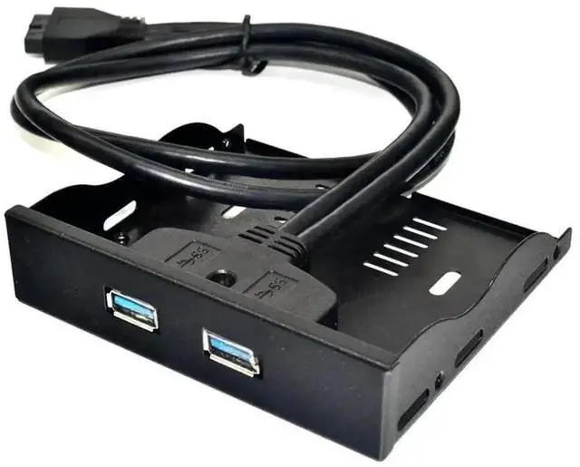 Main image of WRIARICH 3.5 Inch Floppy Bay 2-Port USB 3.0 Front Panel Hub, 20Pin Motherboard Header to Dual USB-A Metal Expansion Bracket Adapter for Desktop PC Chassis