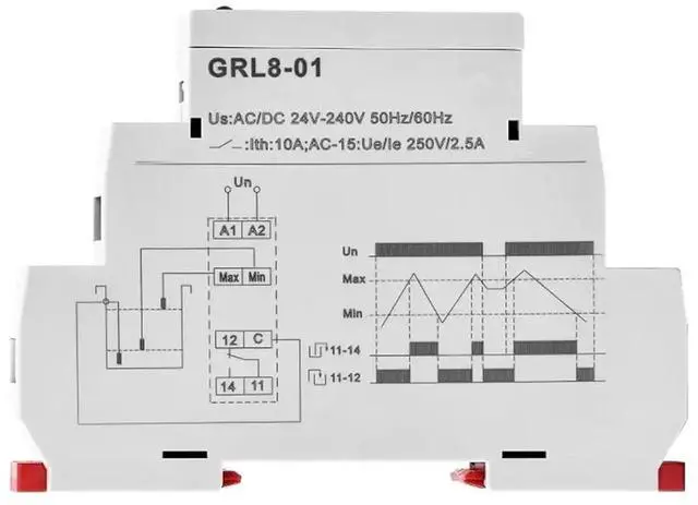 Alt view image 5 of 6 - WRIARICH 1PC GRL8-02 Water Level Control Relay with Stainless Probe, AC/DC 24V-240V Liquid Level Controller