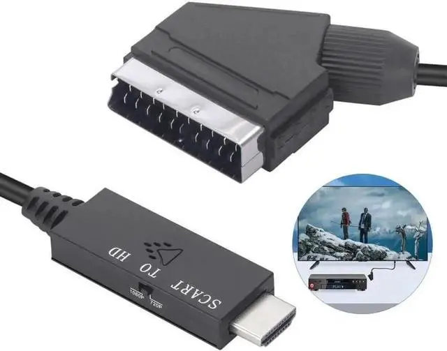 Alt view image 4 of 5 - WRIARICH HDMI to SCART Converter Adapter with Stereo Audio, Digital to Analog SCART Video Converter Supports PAL/NTSC 1080P, Compatible DVD TV Box PS2 Wii Retro Game Consoles
