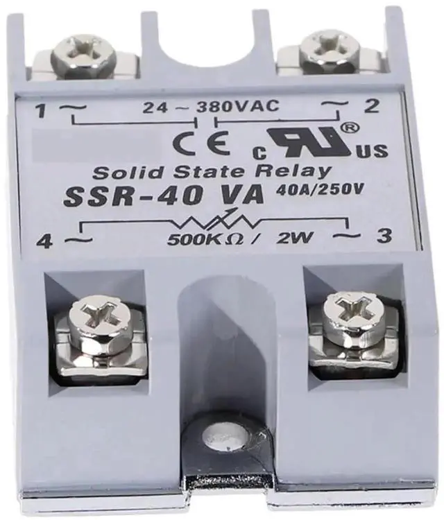 Alt view image 6 of 6 - WRIARICH 1PCS SSR-40VA 40A Variable Resistor Control Solid State Relay Module, 24-380VAC Output Voltage