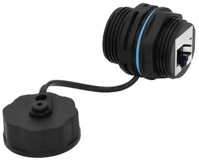 Alt view image 6 of 7 - WRIARICH 2 Pack Waterproof Panel Mount RJ45 Coupler, Shielded Pure Copper Female to Female Ethernet Connector with Dust Cap, Outdoor LAN Adapter Compatible with Cat5/Cat6/Cat6A/Cat7 Network Cables