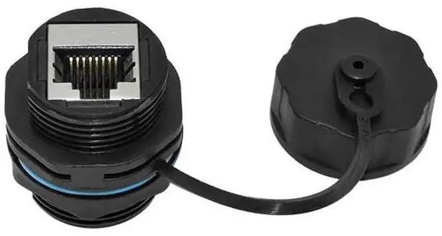 Alt view image 5 of 7 - WRIARICH 2 Pack Waterproof Panel Mount RJ45 Coupler, Shielded Pure Copper Female to Female Ethernet Connector with Dust Cap, Outdoor LAN Adapter Compatible with Cat5/Cat6/Cat6A/Cat7 Network Cables