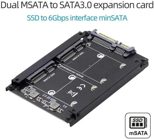 Alt view image 7 of 7 - WRIARICH Dual mSATA to 2.5" SATA RAID Bridge Adapter, Support RAID0/JOBD/Span for 2.5-inch Drive Enclosure