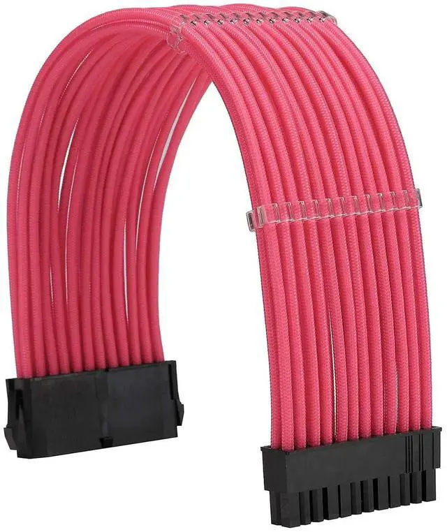 Alt view image 4 of 6 - WRIARICH Pink Braided PSU Sleeved Extension Cable Kit, 18AWG ATX 24Pin + EPS 8Pin + PCIe 8Pin with Cable Combs for Motherboard & Graphics Card