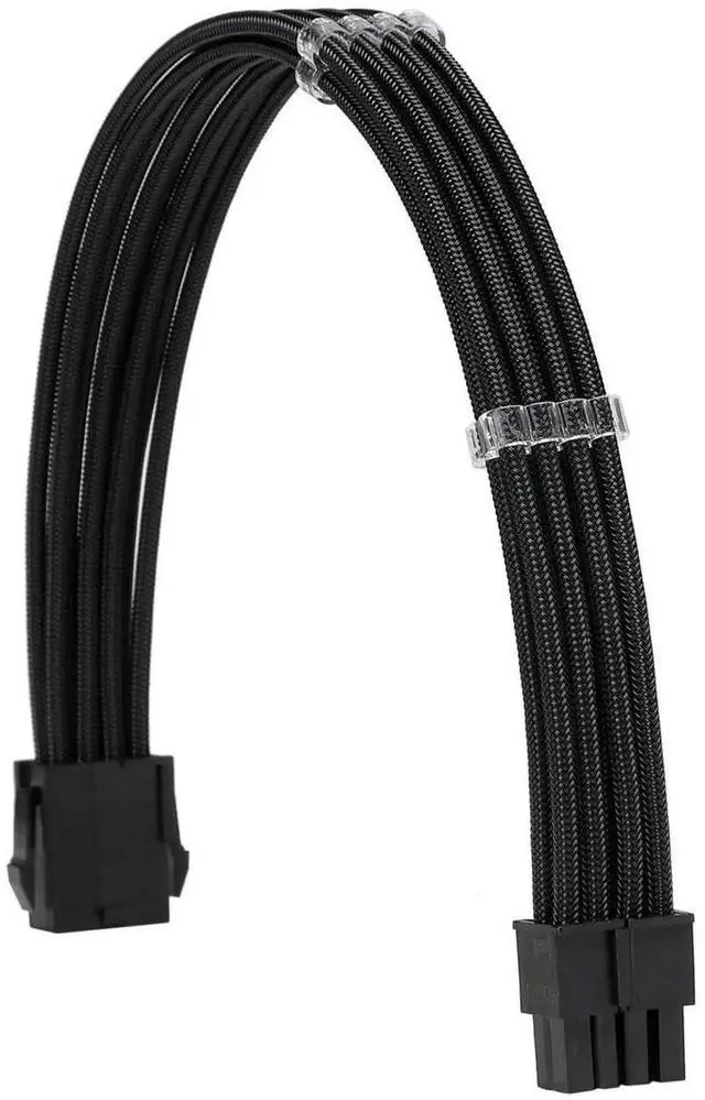 Alt view image 4 of 6 - WRIARICH Black Braided Sleeved PSU Extension Cable Kit, 18AWG ATX 24Pin + EPS 8Pin + PCIe 8Pin with Cable Combs for Motherboard & GPU
