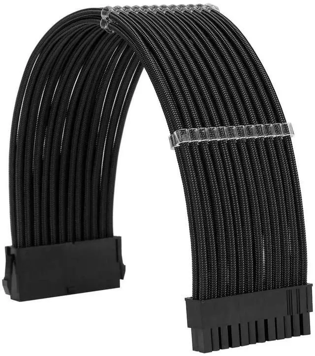 Alt view image 5 of 6 - WRIARICH Black Braided Sleeved PSU Extension Cable Kit, 18AWG ATX 24Pin + EPS 8Pin + PCIe 8Pin with Cable Combs for Motherboard & GPU