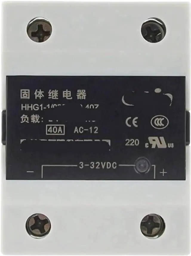 Main image of WRIARICH HHG1-1/032F-38 Single Phase Solid State Relay, 40A DC 24V Control AC 220V SSR Module, DC to AC Relay (Model: HHG1-1/032F-38 25Z)