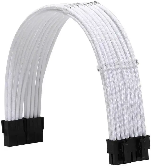 Alt view image 6 of 6 - WRIARICH White Braided Sleeved PSU Extension Cable Kit, 18AWG ATX 24Pin + EPS 8Pin + PCI-E 8Pin with Cable Combs for PSU Connecting Motherboard & Graphics Card