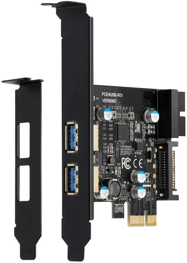Main image of WRIARICH PCI-E USB 3.2 Gen1 Expansion Card, 2×USB-A 5Gbps + 20Pin Front Header, SATA Power Supply