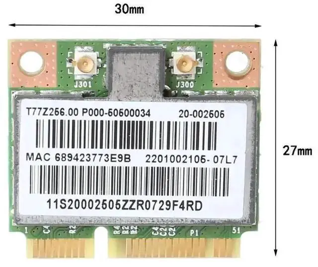 Alt view image 6 of 6 - WRIARICH BCM4313HMGB BCM4313 1x1 BGN WiFi Adapter Card, Half Mini PCI-E Wireless Network Card, Compatible with Z370, G480, G580, G780, Y470, Y570, Y480, Y580 Laptops