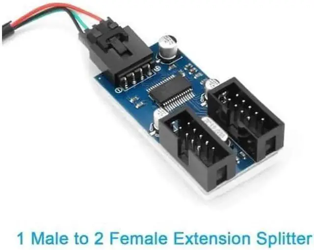 Alt view image 4 of 4 - WRIARICH Motherboard USB 2.0 9Pin Header 1 to 4 Splitter Extension Cable, Internal 9-Pin Female to 4 Female Hub Adapter Port Multiplier, 30CM Length for PC Front Panel Expansion