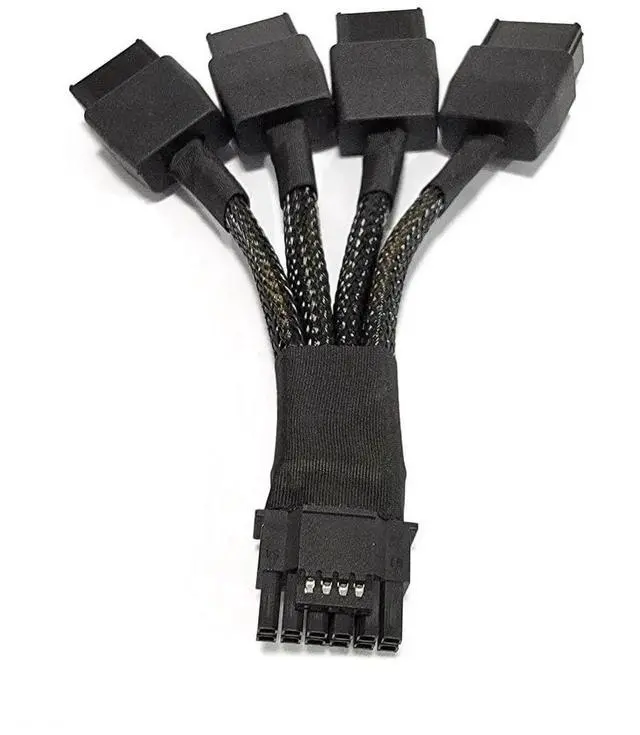 Main image of WRIARICH 3.94 Inch Sleeved 12VHPWR 16Pin Male to 4×8Pin Female GPU Power Extension Cable, PCIe 5.0 for RTX 4090/4080/3090Ti