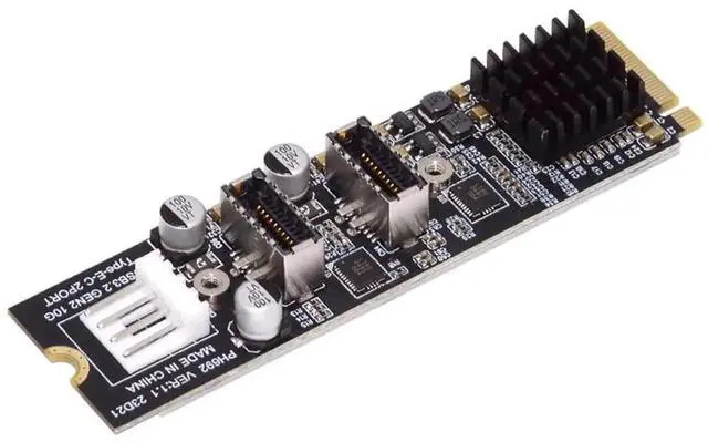Main image of WRIARICH M.2 M-Key to Dual Type-E USB 3.1 Front Panel Adapter Card, 10Gbps High Speed NGFF Expansion for Motherboard