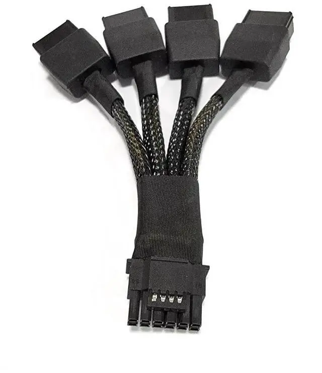 Main image of WRIARICH 3.94 Inch Braided 12VHPWR 16Pin(12+4) Male to 4×8Pin Female GPU Power Extension Cable, PCIe 5.0, Fits RTX 4090/4080/3090Ti