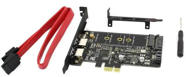 Alt view image 5 of 6 - WRIARICH M.2 B Key SATA SSD PCIe 3.0 Adapter Card with 2 USB3.0 + Type-C Port, Support 2230 2242 2260 2280 NGFF Drives