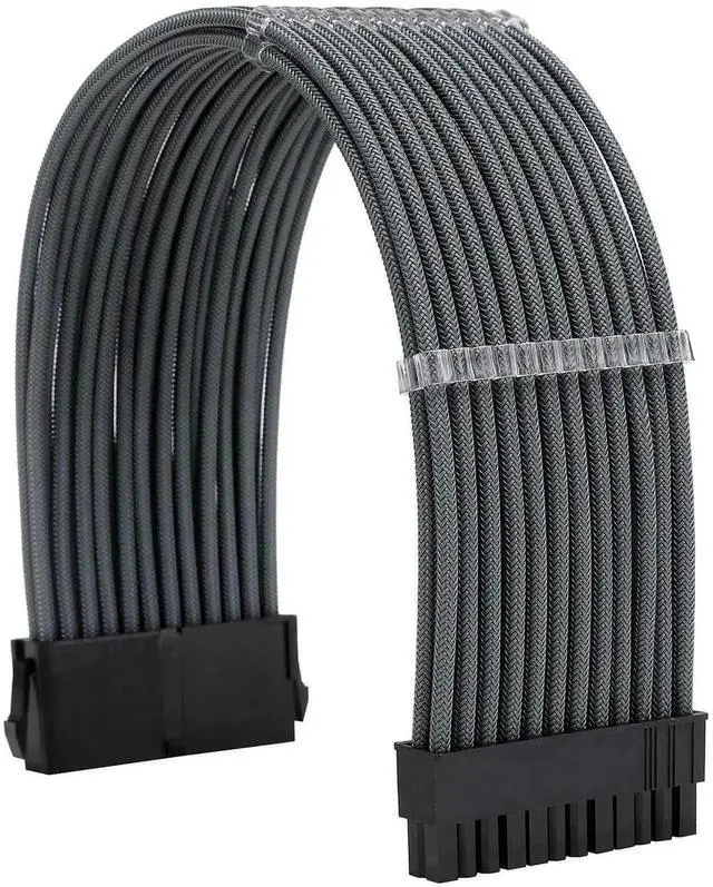 Alt view image 2 of 6 - WRIARICH Grey Braided PSU Extension Cable Kit, 18AWG ATX 24Pin + EPS 8Pin + PCIe 8Pin Cables with Cable Combs