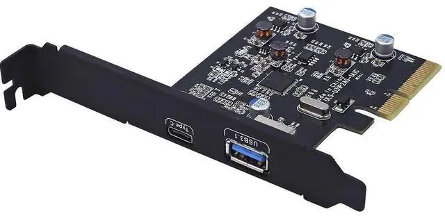 Alt view image 5 of 7 - WRIARICH PCIe 4X USB3.1 10Gbps Expansion Card ASM1142 Chip, 1×USB-A +1×USB-C External Riser Adapter
