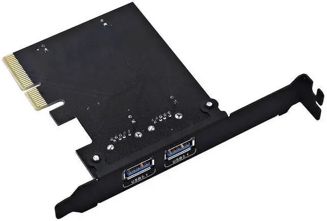 Alt view image 7 of 7 - WRIARICH PCIe 4X USB3.1 10Gbps Expansion Card ASM1142 Chip, 1×USB-A +1×USB-C External Riser Adapter