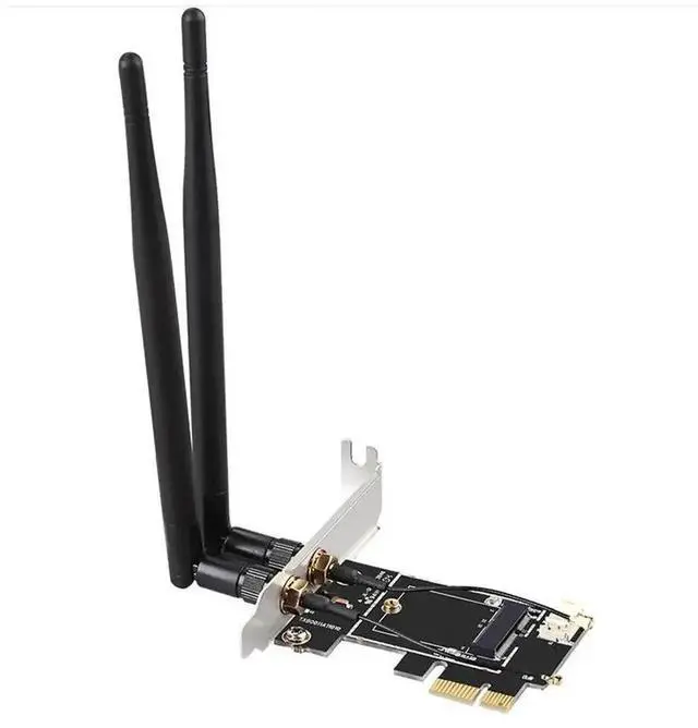 Alt view image 2 of 6 - WRIARICH M.2 to PCIe 1X Desktop WiFi Adapter Card with Bluetooth Cable, Compatible with AX210 AX200 AC9260 8265 8260 7265 7260 1535 QCNFA344