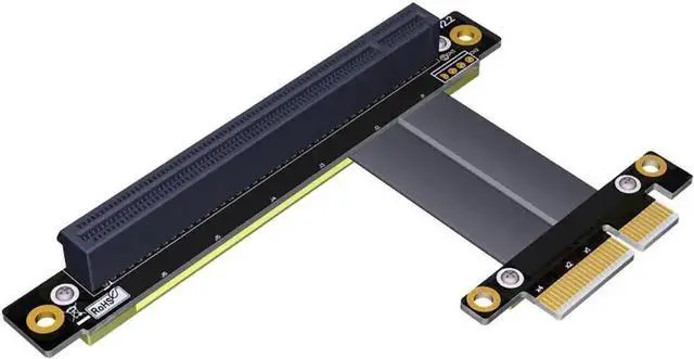 Alt view image 5 of 6 - WRIARICH PCIe 4X to 16X Riser Cable, Flexible GPU Extension Cord for Desktop PC