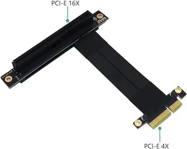 Alt view image 6 of 6 - WRIARICH PCIe 4X to 16X Riser Cable, Flexible GPU Extension Cord for Desktop PC