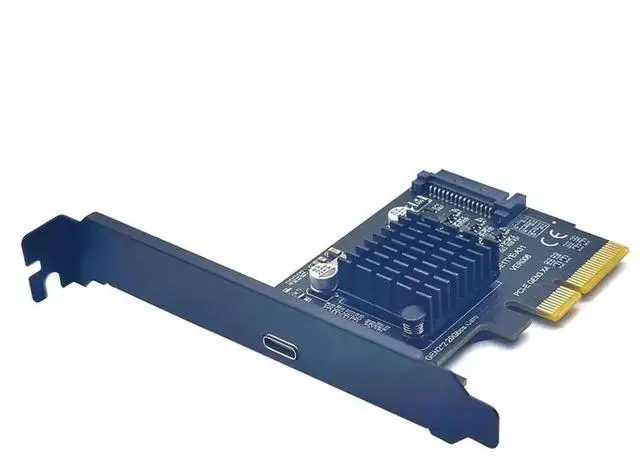 Alt view image 3 of 3 - WRIARICH PCIe 3.0 X4 USB 3.2 Gen2x2 Expansion Card, 20Gbps Single Type-C Port PCI Express Adapter with SATA Power Supply for Desktop PC