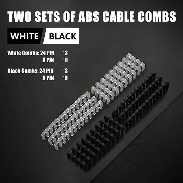Alt view image 2 of 3 - WRIARICH 30CM ATX PSU Extension Cable Kit with Cable Combs, Includes 24Pin, 8Pin(4+4), 8Pin(6+2) Modular Power Extension Cords