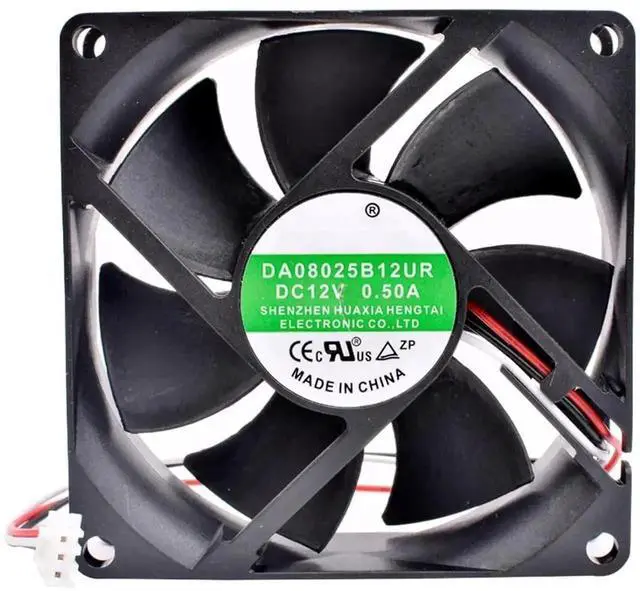 Alt view image 2 of 5 - WRIARICH DA08025B12UR 80x80x25mm DC12V 0.50A Double Ball High Airflow Cooling Fan for Chassis Server Inverter