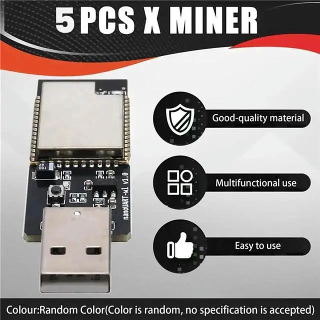 Alt view image 2 of 4 - WRIARICH 5 Pack USB BTC Lottery Miner, 40-50KH/s SHA256 ASIC Solo Mining Stick, Low Power Mini USB Crypto Miner for Hobby Education, Home & Office Desktop Use