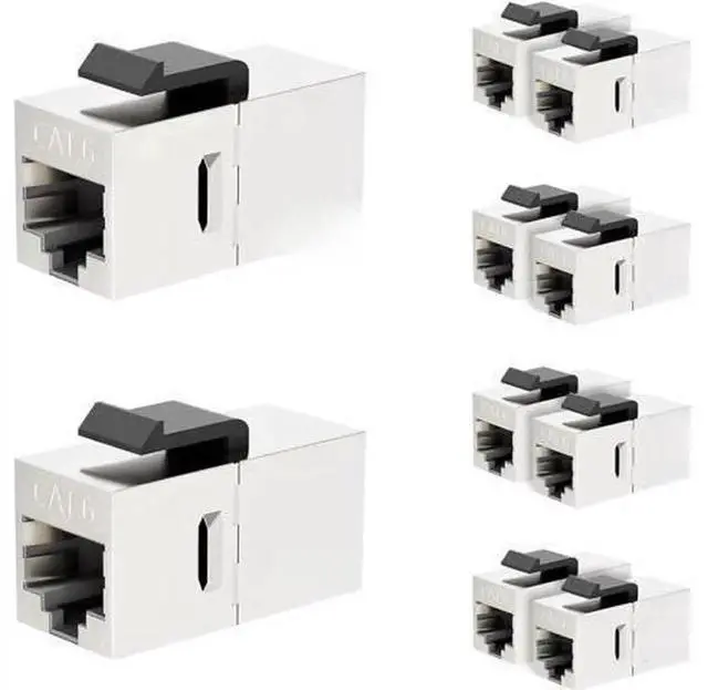Main image of WRIARICH 10 Pack Silver Shielded Cat6 RJ45 Inline Coupler, STP Female to Female Keystone Insert Ethernet Extension Connector, 10Gbps Network Cable Extender Compatible with Cat6/Cat5e/Cat5
