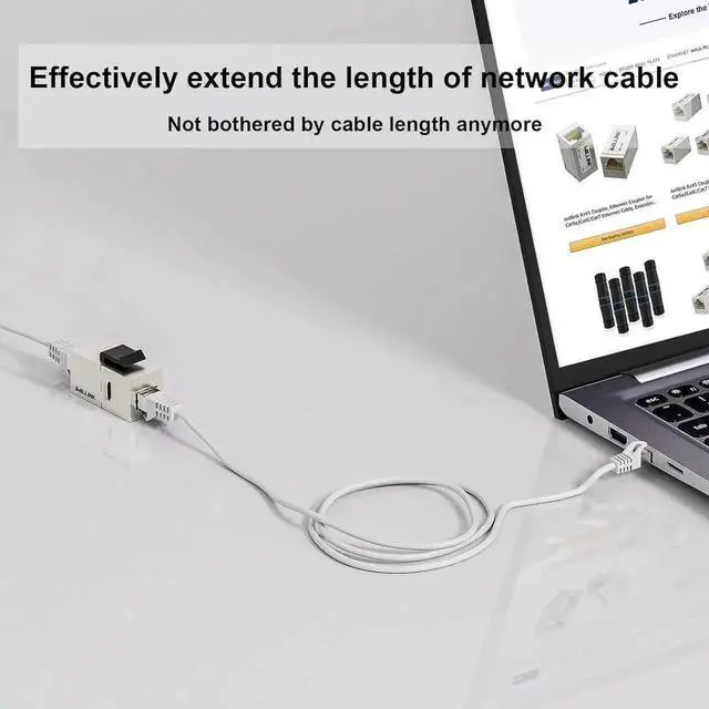 Alt view image 3 of 7 - WRIARICH 10 Pack Silver Shielded Cat6 RJ45 Inline Coupler, STP Female to Female Keystone Insert Ethernet Extension Connector, 10Gbps Network Cable Extender Compatible with Cat6/Cat5e/Cat5