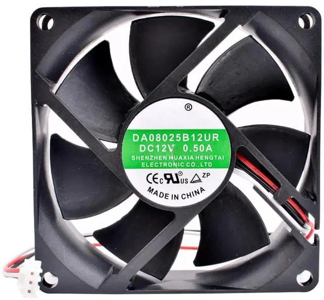 Alt view image 2 of 5 - WRIARICH DA08025B12UR 8025 DC12V 0.50A Double Ball Bearing Cooling Fan, 80×80×25mm High Airflow Fan for Chassis, Server & Inverter