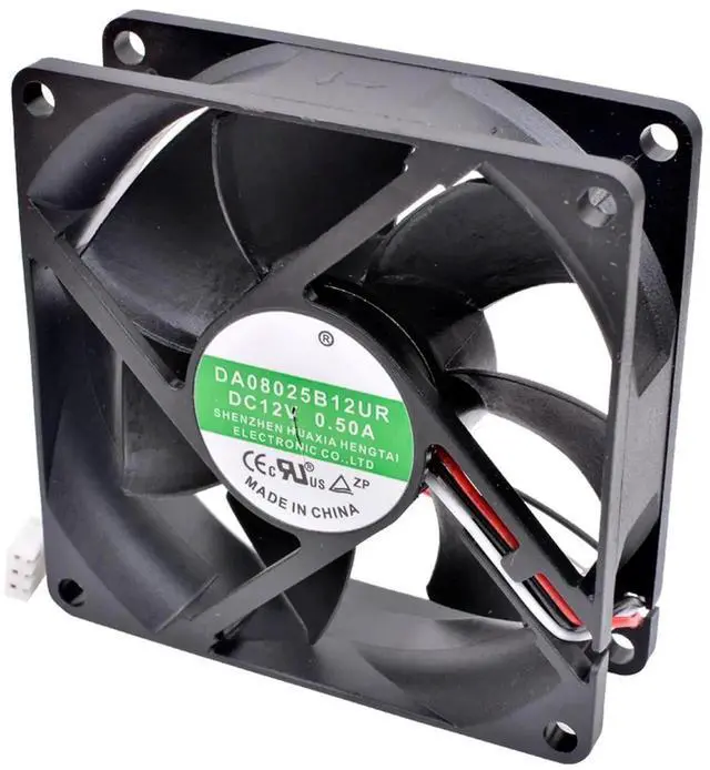 Alt view image 4 of 5 - WRIARICH DA08025B12UR 8025 DC12V 0.50A Double Ball Bearing Cooling Fan, 80×80×25mm High Airflow Fan for Chassis, Server & Inverter