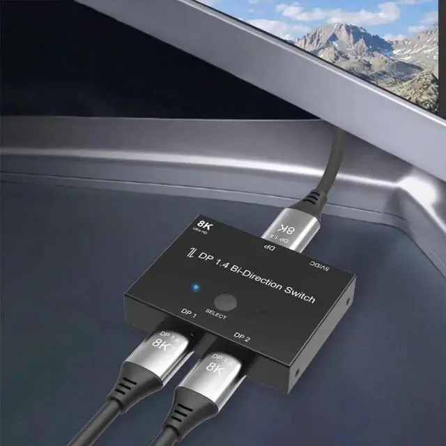 Alt view image 2 of 7 - WRIARICH Bi-Directional 8K DisplayPort Switch Splitter, DP Bidirectional Signal Switch Adapter