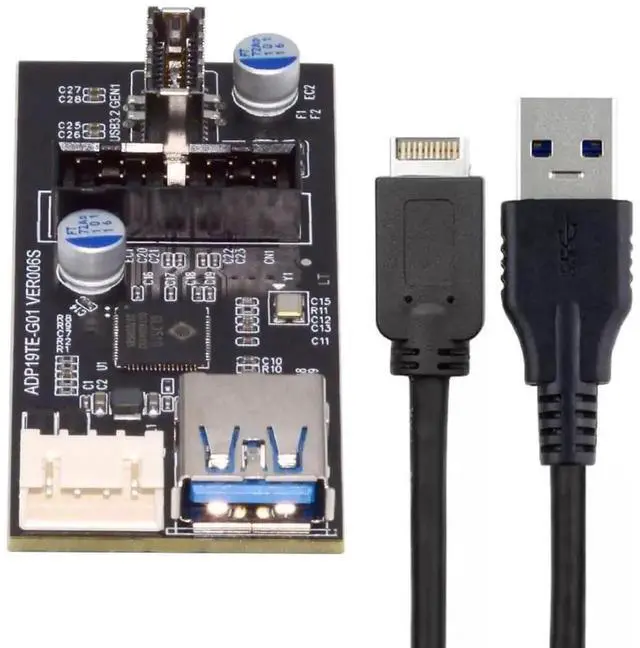Main image of WRIARICH USB 3.1 Type-E to Dual USB 3.0 19/20Pin Port Multiplier PCBA Adapter with SATA 15Pin Power Cable, Internal Motherboard Front Panel USB Splitter for DIY PC Gaming Chassis
