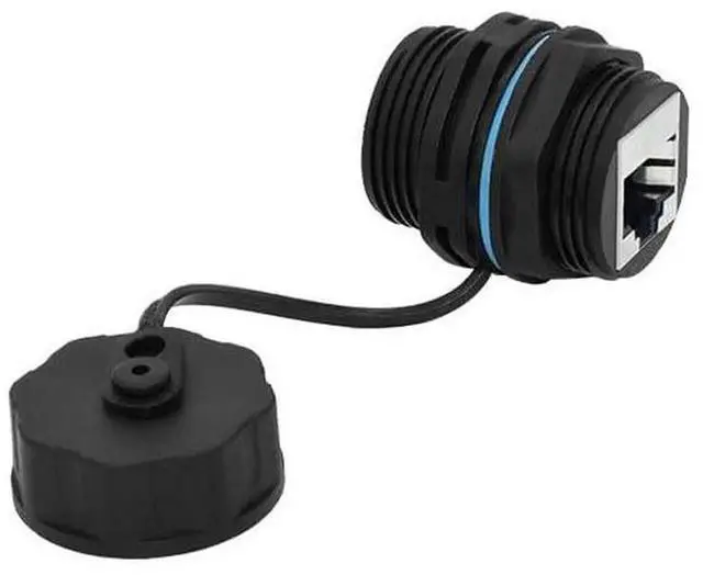 Alt view image 2 of 7 - WRIARICH 2 Pack Panel Mount Waterproof Shielded RJ45 Female to Female Coupler with Dust Caps, Pure Copper Outdoor LAN Cable Extension Connector Compatible with Cat5 Cat6 Cat6A Cat7 Ethernet Cables