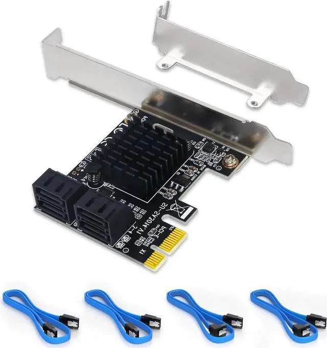 Main image of WRIARICH 4 Ports PCIe X1 SATA 3.0 Expansion Card with 4 SATA Cables, 6Gbps Non-RAID SATA Controller Card, Low Profile Bracket, Supports Bootable System Disk