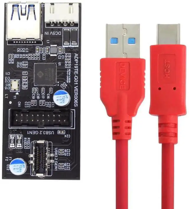 Main image of WRIARICH USB-C & 19/20Pin to USB 3.0 20Pin + Type-E Adapter Splitter, 5Gbps