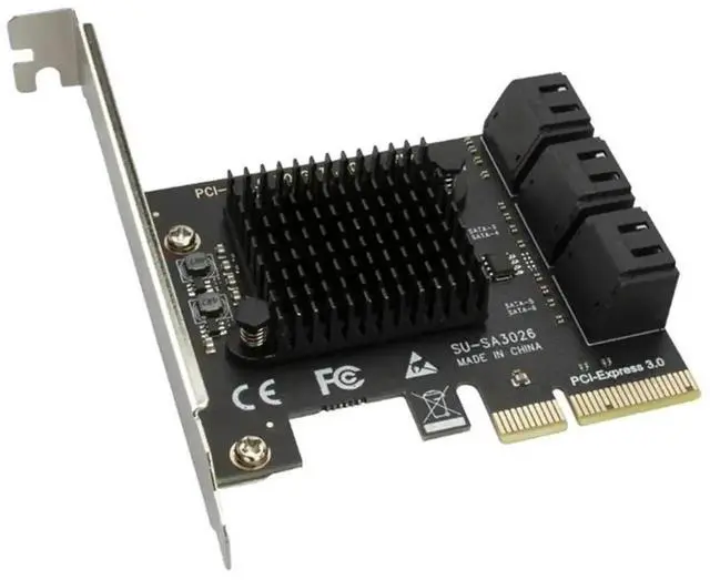 Alt view image 5 of 7 - WRIARICH 6 Ports PCIe X4 SATA 3.0 Expansion Card, PCI Express X4 to SATA III 6Gbps Storage Controller Adapter Board