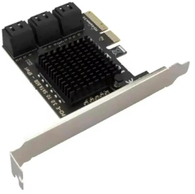 Alt view image 6 of 7 - WRIARICH 6 Ports PCIe X4 SATA 3.0 Expansion Card, PCI Express X4 to SATA III 6Gbps Storage Controller Adapter Board