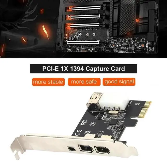 Alt view image 2 of 4 - WRIARICH PCI-E 1X to 16X 1394 Firewire Video Capture Card, 3-Port DV Capture Card with 6Pin to 4Pin Cable, Driver-Free for Desktop PC