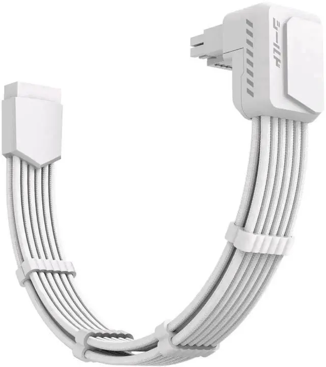 Main image of WRIARICH White Shield PCIe 5.1 GPU Extension Cable with 90° 12V2x6 Adapter, 16Pin 12VHPWR Cord with Cable Combs, Standard Type, Fits RTX 40/50 Series GPUs