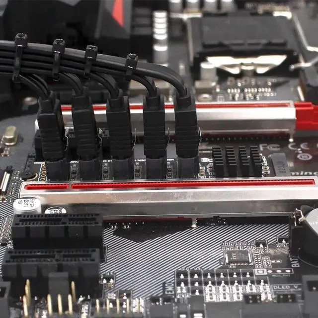 Alt view image 5 of 7 - WRIARICH 5 Ports M.2 B+M Key to SATA 3.0 Expansion Adapter with JMB575 Chip, NGFF 1-to-5 SATA Converter Card with LED Activity Indicators