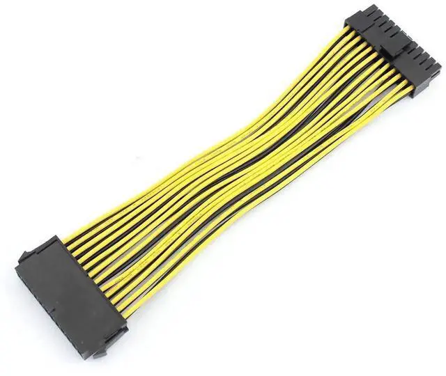 Alt view image 3 of 6 - WRIARICH 2-Pack 20cm 18AWG ATX 24Pin (20+4Pin) Splitter Extension Cables, Motherboard Power Adapter Cords for BTC Mining Rig