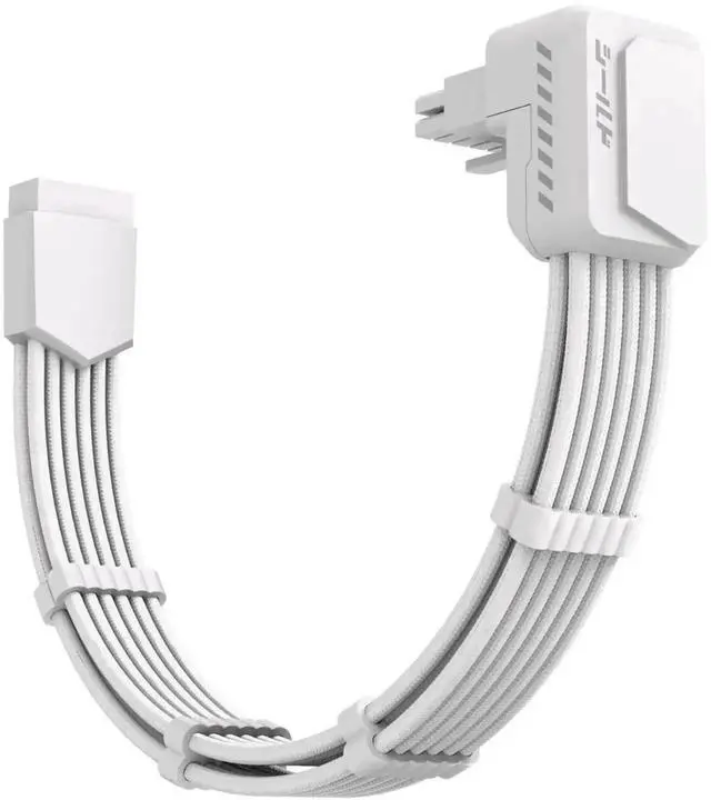 Main image of WRIARICH White Reverse Type Shield PCIe 5.1 GPU Extension Cable with 90° 12V-2x6 Adapter, 16Pin 12VHPWR Extension Cord with Cable Combs for RTX 40/50 Series GPUs