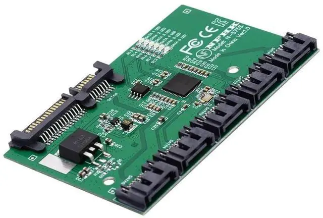 Main image of WRIARICH 1 to 5 Port SATA 3.0 Port Multiplier Splitter Hub with JMB575 Chip, SATA PM Multiplier Adapter